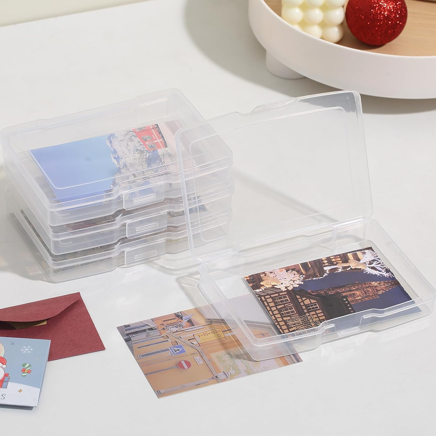 novelinks Transparent 4 x 6 Photo Organizers and Photo Storage Box with Handle. 16 Inner Photo Cases. Portable Picture Organizers & Photo Storage Containers (Clear) - Image 5