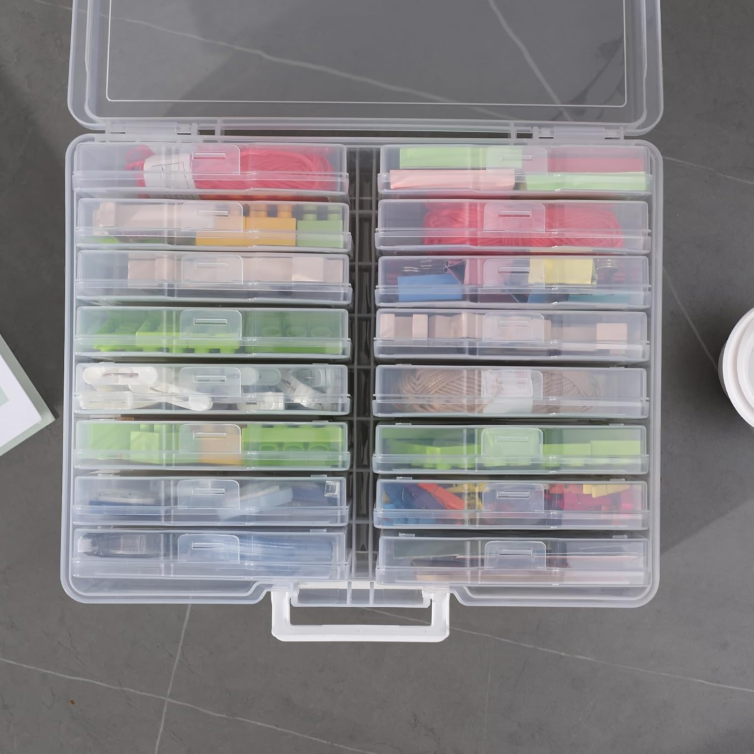 novelinks Transparent 4 x 6 Photo Organizers and Photo Storage Box with Handle. 16 Inner Photo Cases. Portable Picture Organizers & Photo Storage Containers (Clear) - Image 3