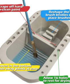 Alternative view of MyLifeUNIT Paint Brush Cleaner. Paint Brush Holder and Organizers with Palette for Acrylic. Watercolor. and Water-Based Paints (Grey)