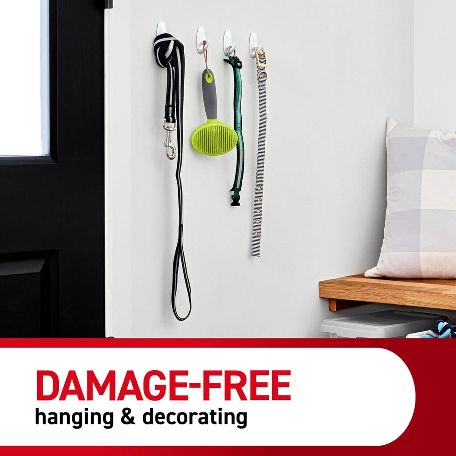 Command Variety Pack. Including 10 Pairs of Picture Hanging Strips. 6 Wire Hooks and 8 Utility Hooks for Hanging Christmas Decorations. Damage Free Hanging Up to 19 Items with Command Strips. 1 Kit - Image 7